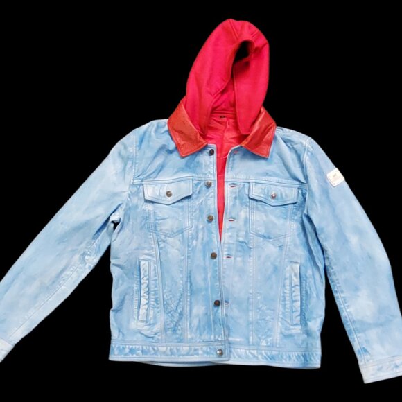 AMJ Lloyd Denim Style  Leather Jacket - Picture 5 of 6